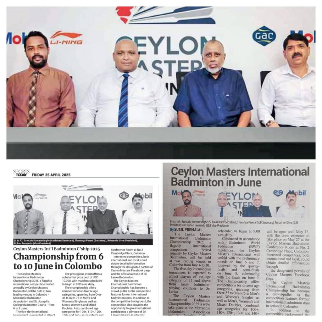 Ceylon Masters badminton press conference and newspaper coverage in the news section
